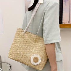 Women's Braided Tote Bag Travel Shoulder Handbag Vacation