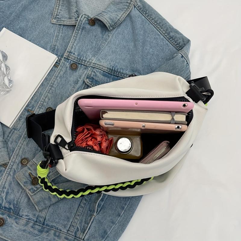 Braided Chain Canvas Tote Bag Lightweight Bucket Bag