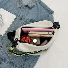 Braided Chain Canvas Tote Bag Lightweight Bucket Bag