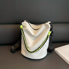 Braided Chain Canvas Tote Bag Lightweight Bucket Bag
