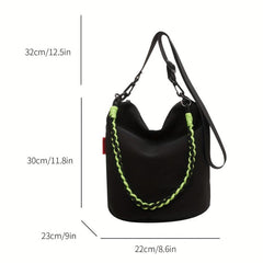 Braided Chain Canvas Tote Bag Lightweight Bucket Bag