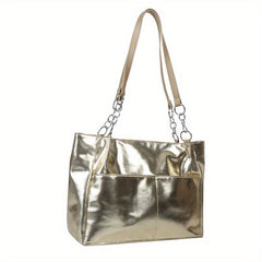 Solid Tote Shoulder Bag Stylish Minimalist Storage Bag Women's Bag