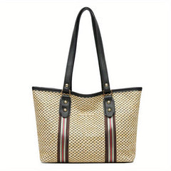 Straw Woven Tote Bag Beach Shopping Bag