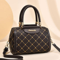Plaid Pattern Classic Shoulder Bag with Zipper Portable Handle