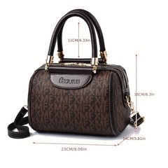 Plaid Pattern Classic Shoulder Bag with Zipper Portable Handle