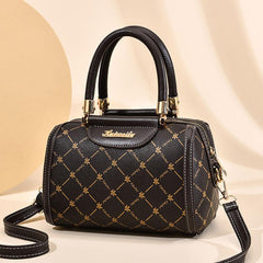 Plaid Pattern Classic Shoulder Bag with Zipper Portable Handle