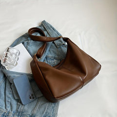 Women's Minimalist Hobo Shoulder Bag Zipper All Match Underarm Bag