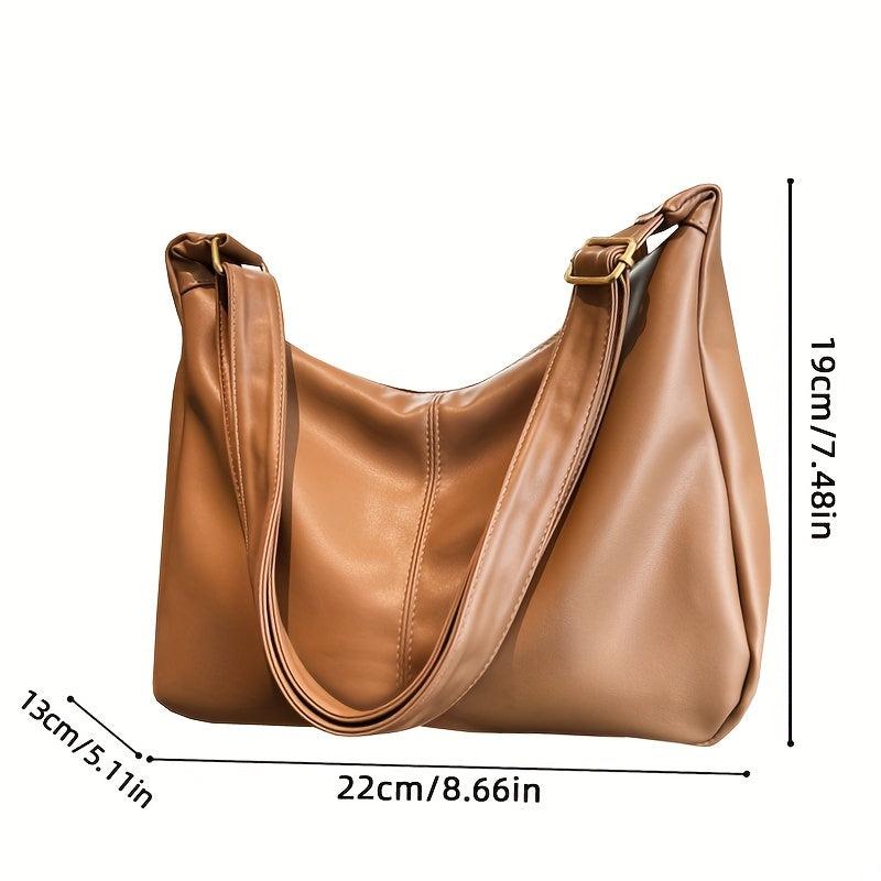 Women's Minimalist Hobo Shoulder Bag Zipper All Match Underarm Bag