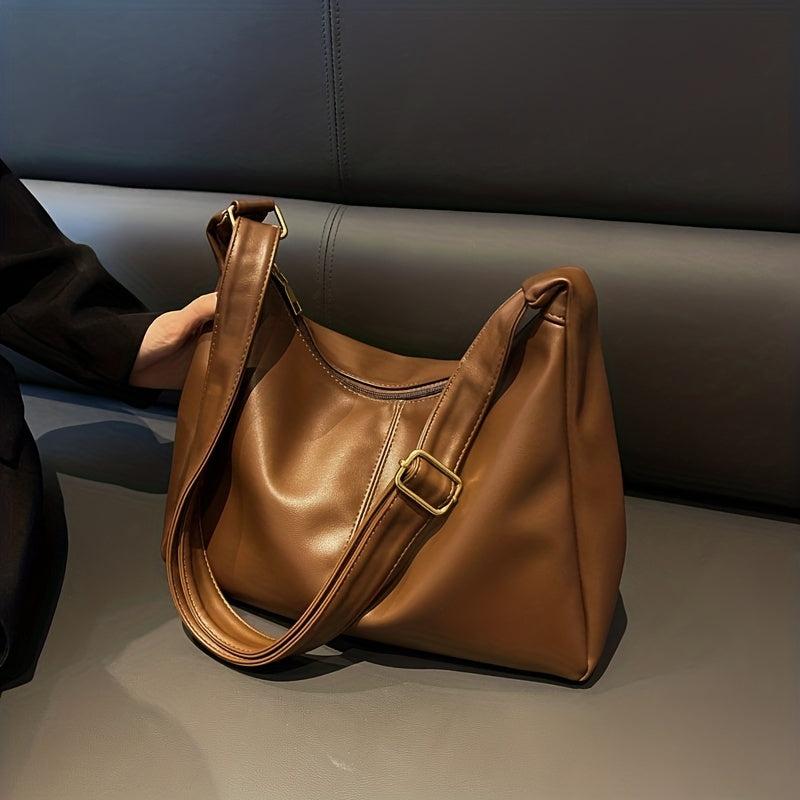 Women's Minimalist Hobo Shoulder Bag Zipper All Match Underarm Bag
