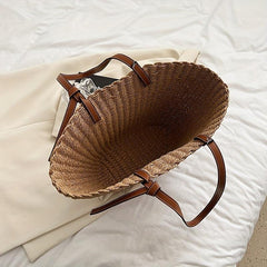 Casual Straw Shoulder Bag Tote Beach Handbag