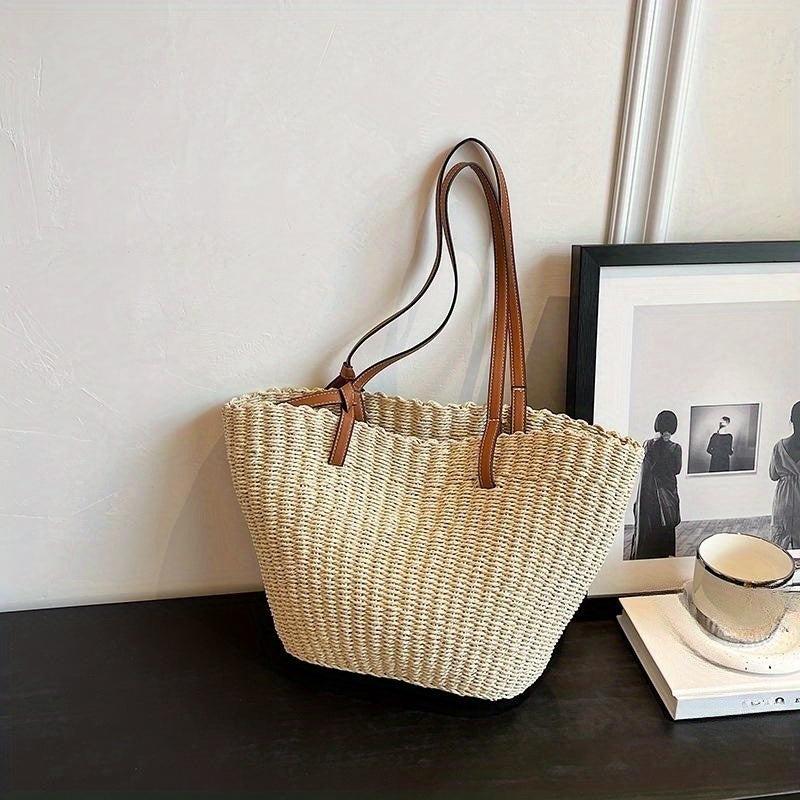 Casual Straw Shoulder Bag Tote Beach Handbag