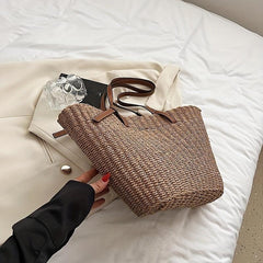 Casual Straw Shoulder Bag Tote Beach Handbag