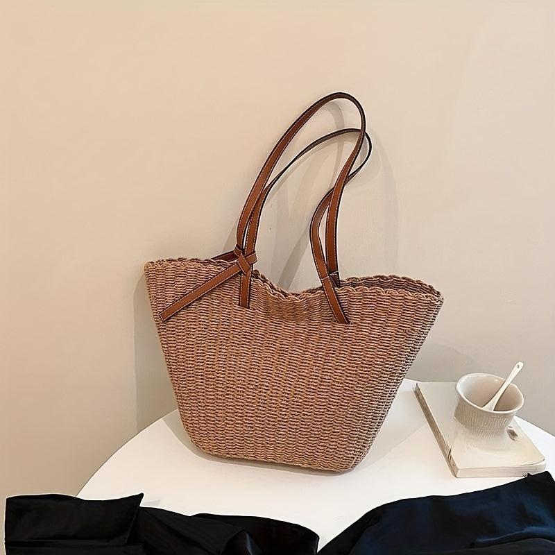 Casual Straw Shoulder Bag Tote Beach Handbag