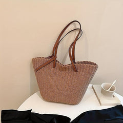 Casual Straw Shoulder Bag Tote Beach Handbag