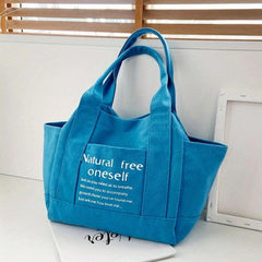 Women's Letter Print Canvas Bag Shoulder Bag for Work