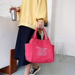 Women's Letter Print Canvas Bag Shoulder Bag for Work