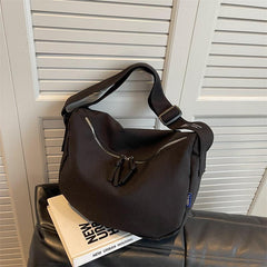 Solid Hobo Canvas Zipper Shoulder Bag for School