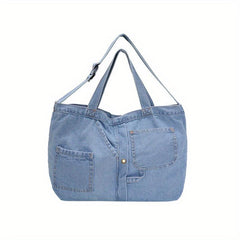 Women's Stylish Denim Shoulder Bag Large Capacity Tote Bag