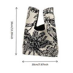 Coconut Tree Pattern Crochet Bag Knitted Tote Handbag For Women