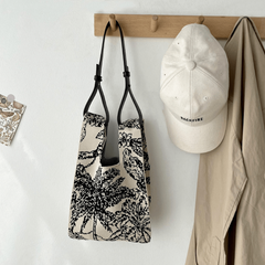 Coconut Tree Pattern Crochet Bag Knitted Tote Handbag For Women