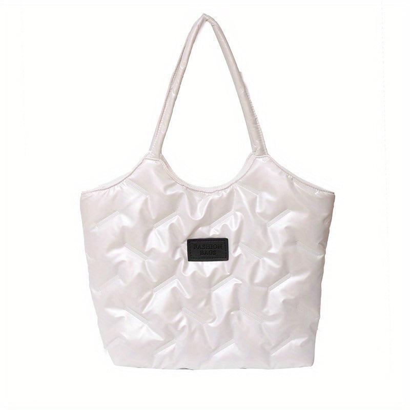 Puffer Quilted Tote Bag Large Capacity Shoulder Bag Women's Padded Handbag