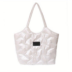 Puffer Quilted Tote Bag Large Capacity Shoulder Bag Women's Padded Handbag