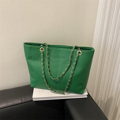 Quilted Detail Tote Bag Large Capacity Shoulder Bag Minimalist