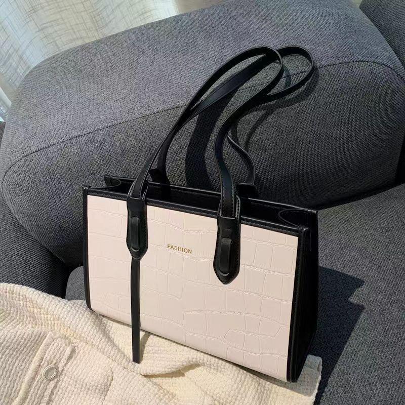 Large Capacity Faux Leather Tote Handbag for Work