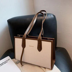 Large Capacity Faux Leather Tote Handbag for Work