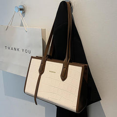 Large Capacity Faux Leather Tote Handbag for Work