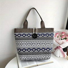 Vintage Geometric Pattern Tote Bag Women's Shoulder Bag