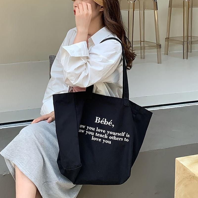 Embroidery Canvas Bag Bebe Large Capacity Tote