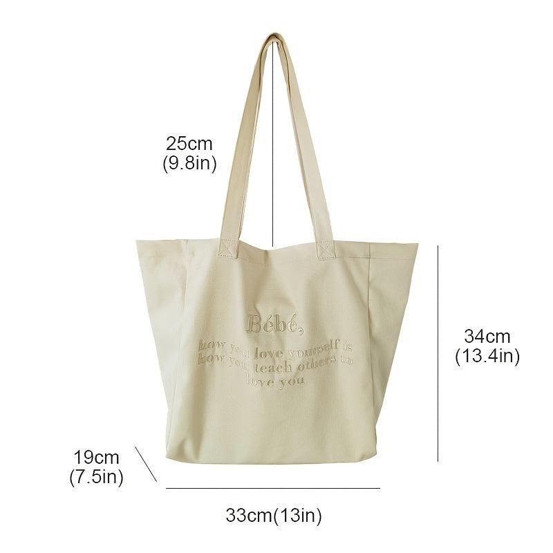 Embroidery Canvas Bag Bebe Large Capacity Tote