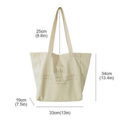 Embroidery Canvas Bag Bebe Large Capacity Tote