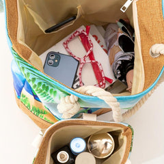 Beach Pattern Stitching Tote Bag All Match Travel Beach Handbag