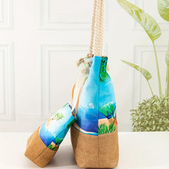 Beach Pattern Stitching Tote Bag All Match Travel Beach Handbag
