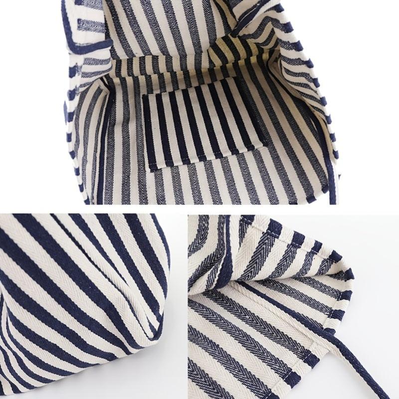 Striped Pattern Shoulder Bag Lightweight Large capacity Canvas Bag