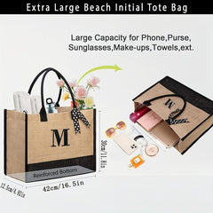 Large Capacity Letter Print Tote Handbag Colorblock Shoulder Bag