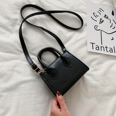 Minimalist Mini Square Shoulder Bag Solid Crossbody Bag 5.71 inch