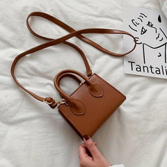 Minimalist Mini Square Shoulder Bag Solid Crossbody Bag 5.71 inch