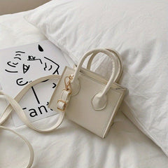 Minimalist Mini Square Shoulder Bag Solid Crossbody Bag 5.71 inch