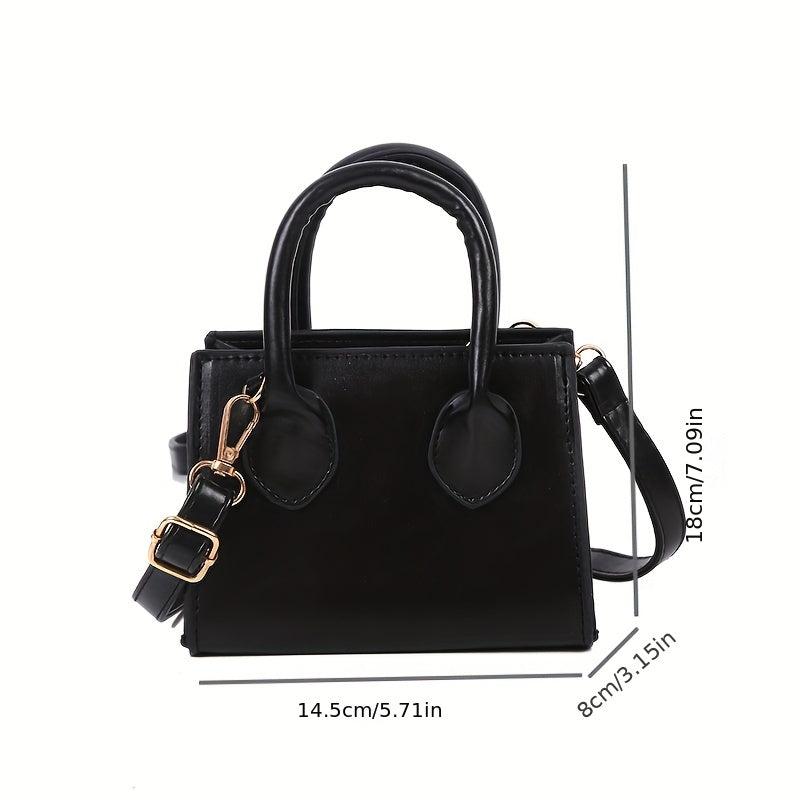 Minimalist Mini Square Shoulder Bag Solid Crossbody Bag 5.71 inch