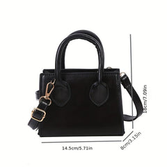 Minimalist Mini Square Shoulder Bag Solid Crossbody Bag 5.71 inch