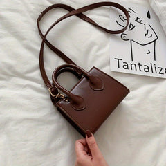 Minimalist Mini Square Shoulder Bag Solid Crossbody Bag 5.71 inch