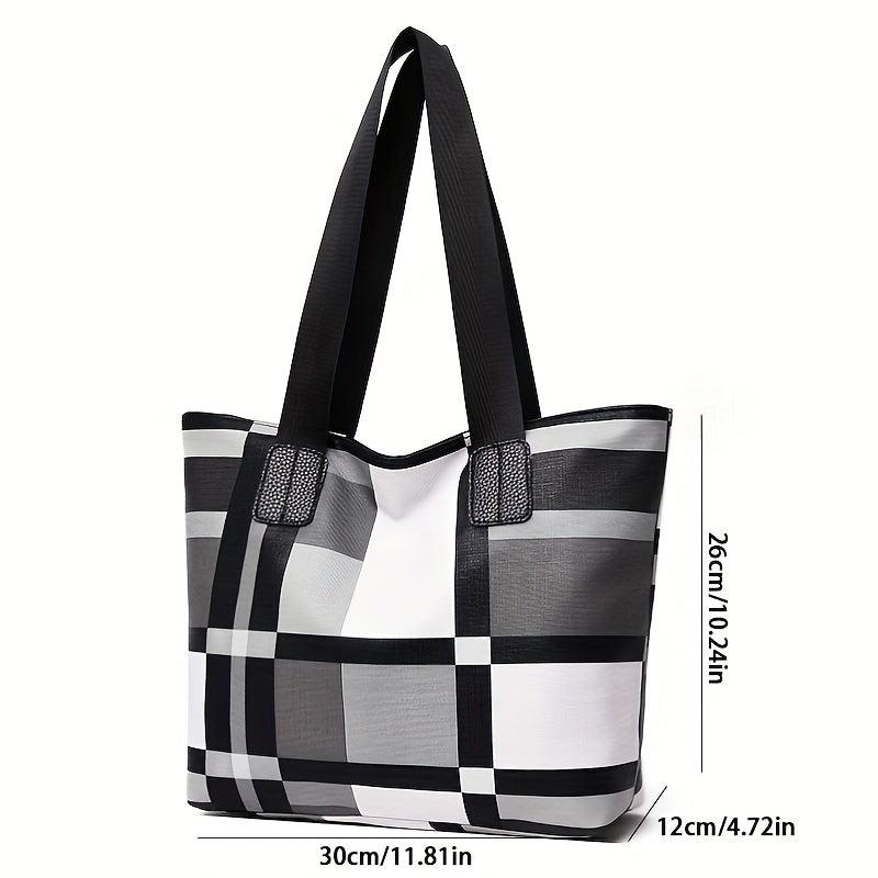 Colorblock Tote Bag Large Capacity Faux Leather Shoulder Bag For Work