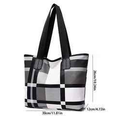 Colorblock Tote Bag Large Capacity Faux Leather Shoulder Bag For Work