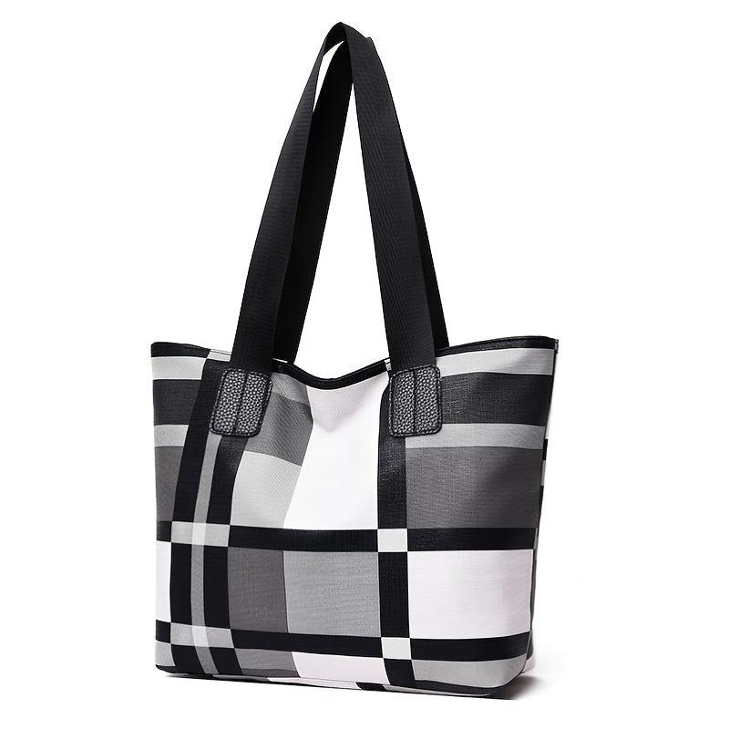 Colorblock Tote Bag Large Capacity Faux Leather Shoulder Bag For Work