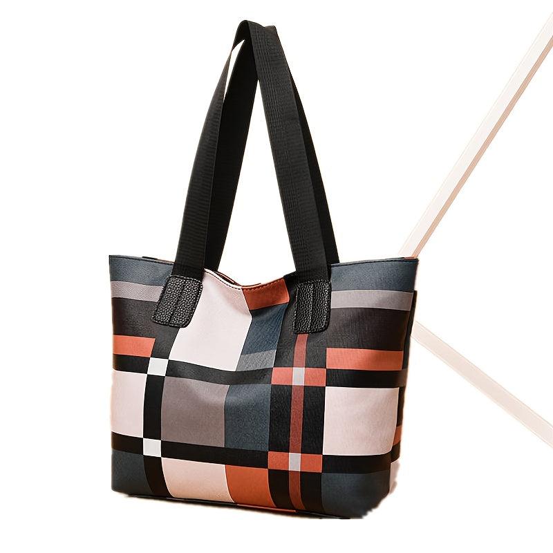 Colorblock Tote Bag Large Capacity Faux Leather Shoulder Bag For Work
