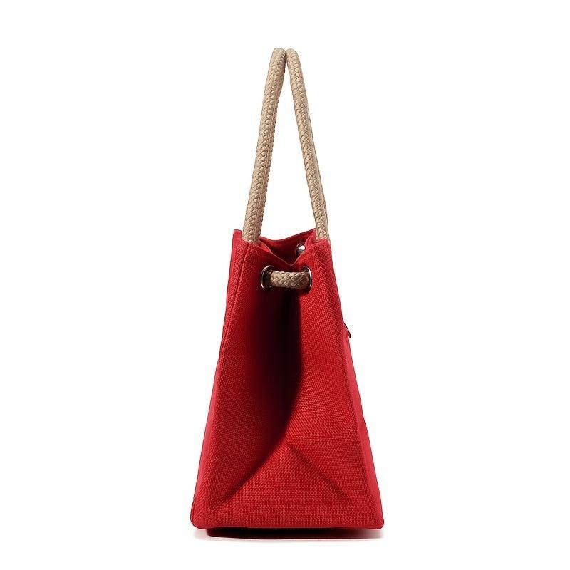 Large Capacity Zipper Tote Bag for Work & Shopping