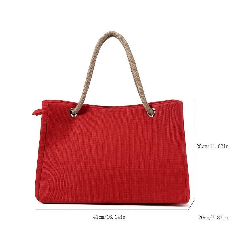 Large Capacity Zipper Tote Bag for Work & Shopping